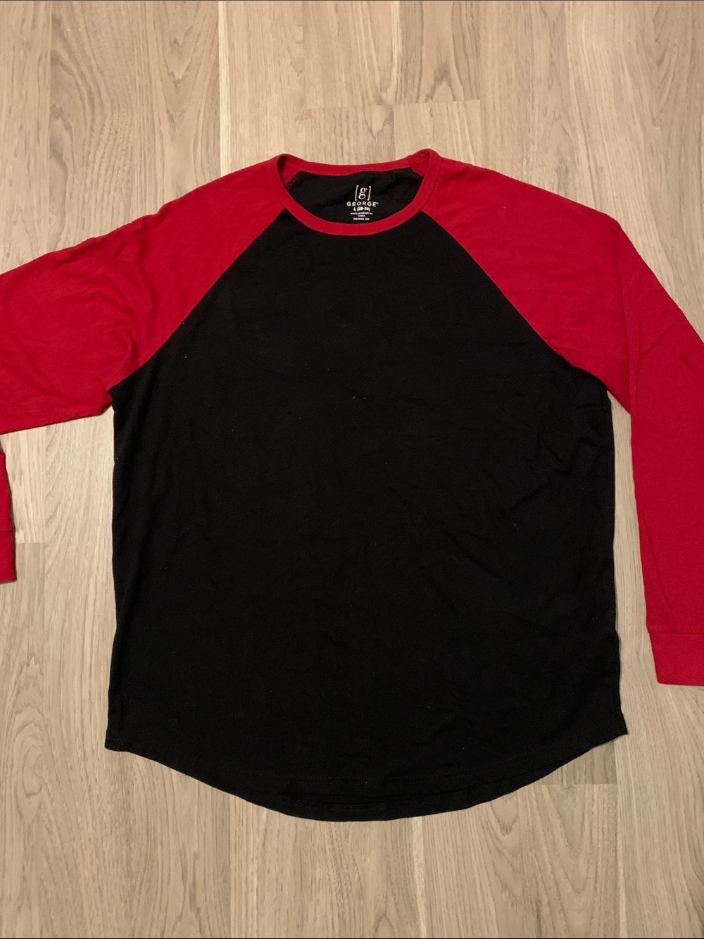 George Black and Red Raglan Long-Sleeve Shirt